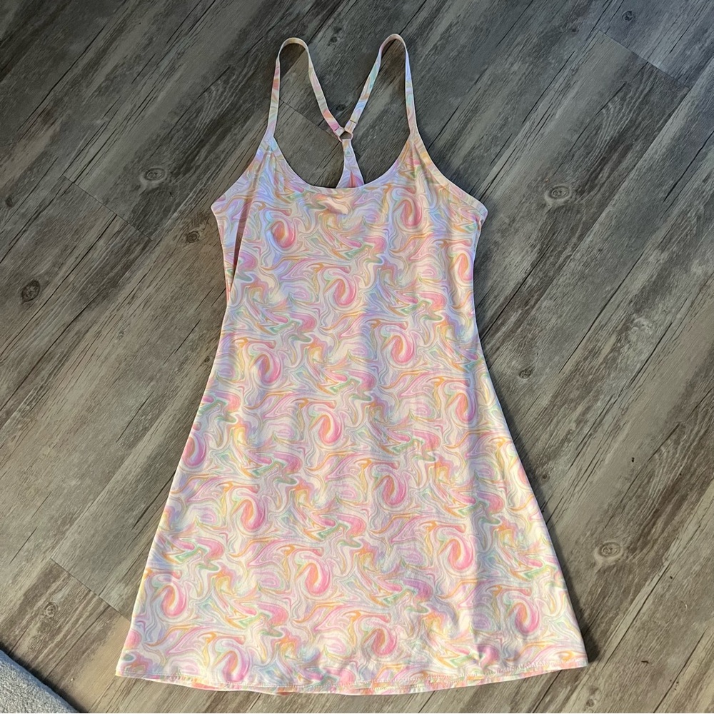 Outdoor Voices Peach and Pastel tennis dress
